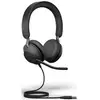 Image de Jabra Evolve2 40 SE USB C/A MS Stereo On Ear headset Kabel Stereo Zwart Noise Cancelling, Ruisonderdrukking (microfoon) Computer