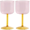 Image de Hay Verre à vin, verre borosilicate, rose, jaune, 15 x 7,5 cm