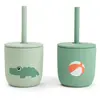 Image de Done By Deer Lot De 2 Gobelets Avec Pailles Silicone Playground