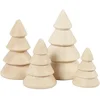 Image de Creativ Sapins de Noël en bois, hauteur : 3,3 + 4,3 + 5,3 + 6,3 cm. Profondeur : 2,3 + 3 + 3,2 + 4 cm, Empress Wood, 4 pièces.