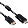 Image de Akyga AK-AV-05 HDMI-kabel Aansluitkabel DisplayPort-stekker, HDMI-A-stekker 1.8 m Zwart Vergulde steekcontacten