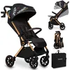 Image de LIONELO Cloe Poussette pliable jusqu'à 22 kg, dossier réglable, fonction sommeil, ceinture 5 points, grandes roues pivotantes, moustiquaire, porte-gobelet, légère, compacte, étanche