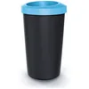 Image de Seau de recyclage 45L KEDEN en plastique avec couvercle ouvert pratique bleu.