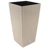 Image de Pot de 26,6 litres avec insert - 26,5 x 26,5 x 50 cm - Couleur moka