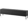 Image de Selsey Meuble TV Armoire De Télévision 2 Portes 175 cm sur Pieds Noir Salle De Séjour Chambre À Coucher Noir Bemmi