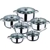 Image de San Ignacio Batterie de cuisine 12 pièces en acier inoxydable de couleur chromée collection Cassel
