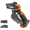 Image de WORX Élagueuse Mini Tronçonneuse sans Fil 20V WG324E, Guide 12 cm, largeur coupe 10 cm, idéale pour élagage, taille, ébranchage, tronçonnage, capot de protection,livrée avec une Batterie 2Ah, chargeur
