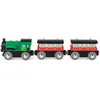 Image de Jouet Hape Train à Vapeur et Wagons - Jeu en Bois pour Enfant dès 3 ans - Locomotive Verte Avec ses Deux Wagons Passagers 100% Bois - Compatible avec les Circuits de Marques Traditionnelles