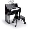 Image de Hape Piano Électronique Noir avec Apprentissage Interactif - Piano en Bois 25 Touches, Pupitre et Tabouret en Bois Inclus, Jouet Enfant 3 Ans - Instrument de Musique, Jouet Éducatif Fille et Garçon