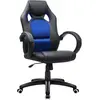 Image de SONGMICS Fauteuil de bureau Racing fauteuil gamer Comfortable Hauteur réglable avec Dossier inclinable Accoudoir Repose-tête Pivotant 360 degrés Similicuir Bleu OBG56L