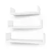 Image de SONGMICS ÉtagÈre Murale Suspendue, Lot de 3, DÉcoration Salon, Longueur 30/35/40 cm, Tablette Flottante, CapacitÉ 10 kg, Salon, Bureau, Salle de Bain, Cuisine, Blanc Brillant LWS40WT