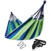 Image de SONGMICS GDC15L Hamac pour plusieurs personnes 210 x 150 cm Certifié TÜV Rhénanie Charge maximale 300 kg Pour extérieur, camping, randonnée, jardin, rayures vertes et bleues