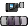 Image de TELESIN Lot de 4 filtres de protection d'objectif d'appareil photo pour GoPro Hero 11 Hero 10 9, 1 filtre polarisant circulaire avec 3 pièces de densité neutre pour GoPro Hero 11 10 9 Noir (CPL ND8