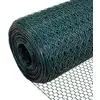 Image de VOUNOT® Grillage a Poule en PVC Gaine Gris 1x50m Maille 13mm Hexagonal Triple Torsion Clôture Résistant Poulailler Jardin Grillage pour Élevage Volaille, Filet résistant aux Intempérie Vert