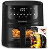 Image de HAIMEEC Friteuse à air 4 l, 8 préréglages Air Fryer, fonction shake et grill, température et minuterie réglables, écran tactile numérique, 78 recettes, composants antiadhésifs, facile à nettoyer