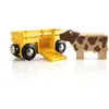 Image de Brio World - 33406 - Wagon Transport de Bétail - Accessoire pour Circuit de Train en Bois - avec connexions aimantées - Thème Ferme - Jouet pour garçons et Filles dès 3 Ans