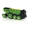 Image de Brio World - 33593 - Locomotive Verte Puissante À Piles - Train Électrique Son Et Lumière - pour Circuit De Train en Bois - Jouet pour Garcons Et Filles Dès 3 Ans - Vert