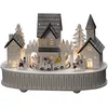 Image de Konstsmide 3269-210 Silhouette LED en bois « Maison et église », blanche, avec boîte à musique et minuterie de 6 h, 5 diodes blanc chaud, à piles, pour l'intérieur