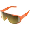 Image de POC Aspire Mid Lunettes de soleil   Lunettes de sport pour cyclistes avec un maximum de confort et une meilleure visibilité, Fluo. Orange translucide/Clarity Road/Partly Sunny Gold, taille unique