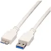 Image de VALUE USB 3.2 Gen 1 kabel, type, A M - Micro B M, wit, 0,8 m