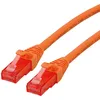 Image de ROLINE Cordon LAN Cat 6 Component Level | Câble réseau UTP Ethernet avec connecteur RJ45 | orange 0,5 m