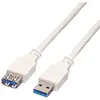 Image de VALUE USB 3.2 Gen 1 Kabel, type A-A, M/F, wit, 0,8 m