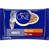 Image de PURINA ONE | BIFENSIS | Chat Adulte | Soutien la vitalité du Chat, Les os, Les Muscles et Les articulations | Effilés en Sauce | Poulet, Boeuf | Sachets Fraîcheur | Lot de 12 (4 x 85g)