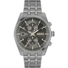 Image de BOSS Montre chronographe à quartz pour homme Collection SKYTRAVELLER avec bracelet en cuir ou en acier inoxydable, gris, Bracelet