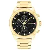 Image de Tommy Hilfiger Montre à quartz analogique multifonction pour homme avec bracelet en acier inoxydable doré - 1710658, Black