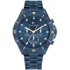 Image de Tommy Hilfiger Montre analogique multifonction, bleu marine, One Size, Bracelet