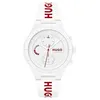 Image de HUGO Montre Analogique Multifunction à Quartz pour Homme Collection LIT MULTI avec Bracelet en Silicone Blanc avec Détails Rouges - 1530406