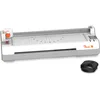Image de Peach Plastifieuse 6 en 1 A4 avec coins arrondis, trimmer, pochettes de plastification - ABS - Convient pour tous les films courants jusqu'à 2 x 125 microns - Plastifieuse à chaud et à froid - PB350