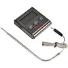 Image de Metaltex Thermomètre numérique de cuisine avec sonde et minuteur, acier inoxydable, gris, 20 x 20 x 6 cm