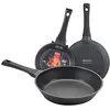 Image de Metaltex XPERT Lot de 3 poêles en fonte d'aluminium 20 + 24 + 28 cm anti-adhésif ILAG 3 couches Full Induction valable pour tous les types de cuisines
