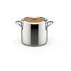 Image de Lagostina Emotion Pastaola + couvercle avec insert en cerise Ø 20 cm, casserole induction et gaz en acier inoxydable 18/10 et bois, avec fond lagotherm triple couche et larges poignées soudées
