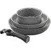 Image de BALLARINI Torre Set de poêles et casseroles 20 + 28 cm + casserole 16 cm, revêtement céramique, compatible induction, poignée amovible, aluminium