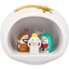 Image de Alessi AMGI10SET Crèche de Noël décorée à la main avec grotte et figurine, porcelaine, blanc, lot de 10