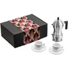 Image de Alessi Coffee MDL02BSET Lot de 2 tasses à café en fonte d'aluminium, PA et porcelaine, multicolore