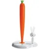 Image de Alessi | Bunny & Carrot ASG42W - Porte-Rouleau de Papier Design, Résine Thermoplastique, Blanc