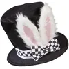 Image de W WIDMANN MILANO Party Fashion 10021   Cylindre avec oreilles de lapin malléables, lapin, pays des merveilles, conte de fées, chapeau, fête à thème, carnaval
