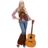 Image de Widmann Costume psychédélique hippie femme, t-shirt avec gilet, pantalon, bandeau, chaîne, carnaval, fête à thème
