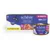 Image de Schesir, Ton avec boeuf en bouillon, nourriture humide complète pour chats, en boîte, avec vitamines ajoutées, 100% naturel, 6 x 85 g