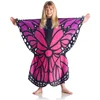 Image de Kanguru Butterfly Kids Papillon, pull à manches, Couverture polaire, poncho femme, cadeau femme enfant (4-12 ans), sweat, Rose, Bleu, Noir, 80 x 90 cm