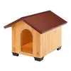 Image de Ferplast Niche pour chiens pour l'extérieur DOMUS LARGE, bois FSC, Pieds isolants en plastique, Grille pour l'aération, Porte anti-morsures en aluminium