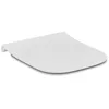 Image de Ideal Standard - i.life S, Abattant de WC à sandwich fin avec fermeture ralentie, housse de toilette avec charnières en acier inoxydable incluses pour WC compacts, Blanc