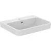 Image de Ideal Standard - i.life B Lavabo de 60 cm avec trou central pour les robinets ouverts et trou de trop-plein. Colonne, demi-colonne et siphon d'ameublement à acheter séparément. Blanc
