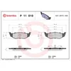Image de 4 plaquettes de frein brembo p 11 010