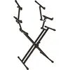 Image de QUIK LOK - QL/723 Support professionnel à X pour 3 touches, support pour trois claviers, support solide avec double structure en X, couleur noire