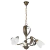 Image de ONLI Forgiata - Lustre 3 lumières, verre mat blanc, métal brun plumé doré, style rustique