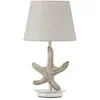 Image de Onli 4928/L - Lampe de Table en Bois Décoration Étoile avec Abat-jour en Tissu, Beige, Hauteur 48 cm, Diamètre 25 cm